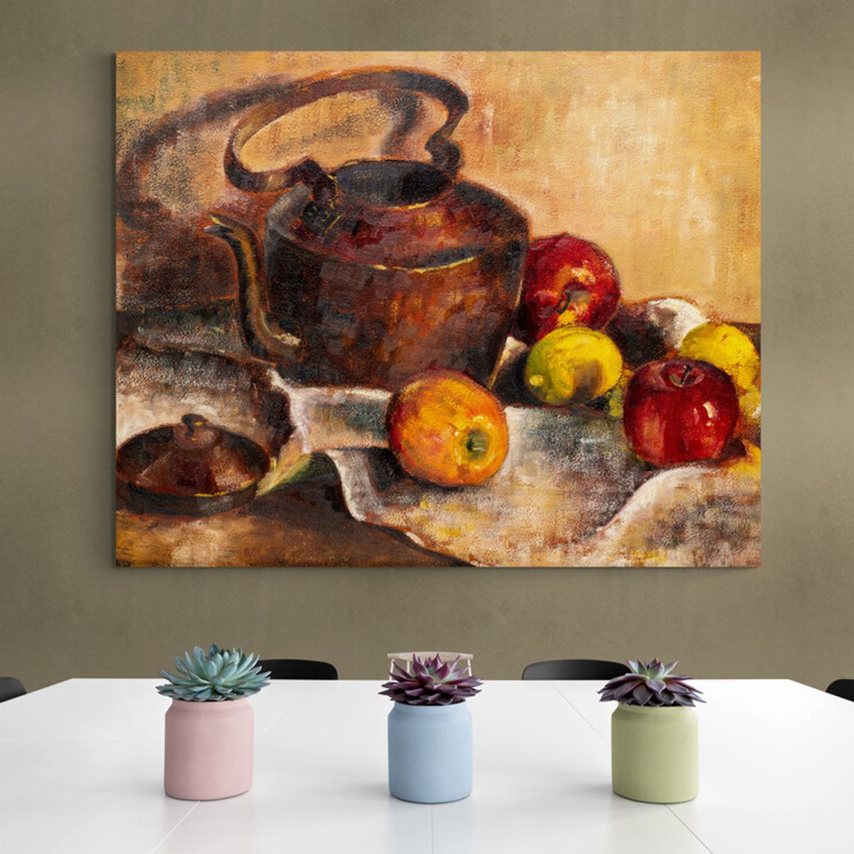 TAYRONA STORE - Cuadro En Lienzo Para Comedor Bodegon Frutas 123 100x80cm