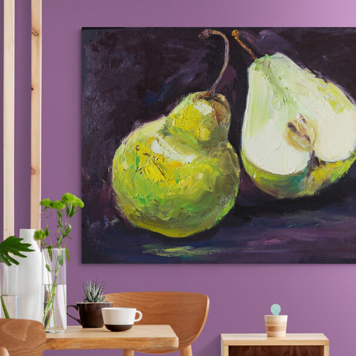 TAYRONA STORE - Cuadro En Lienzo Para Comedor Bodegon Frutas 127 50x40cm