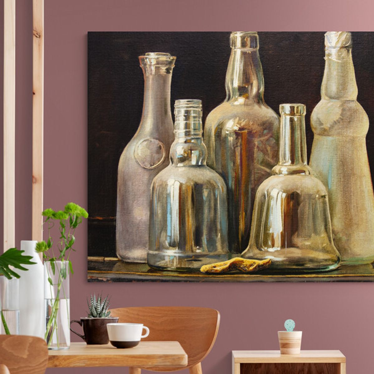 TAYRONA STORE - Cuadro En Lienzo Para Comedor Bodegon Botellas 183 150x120cm