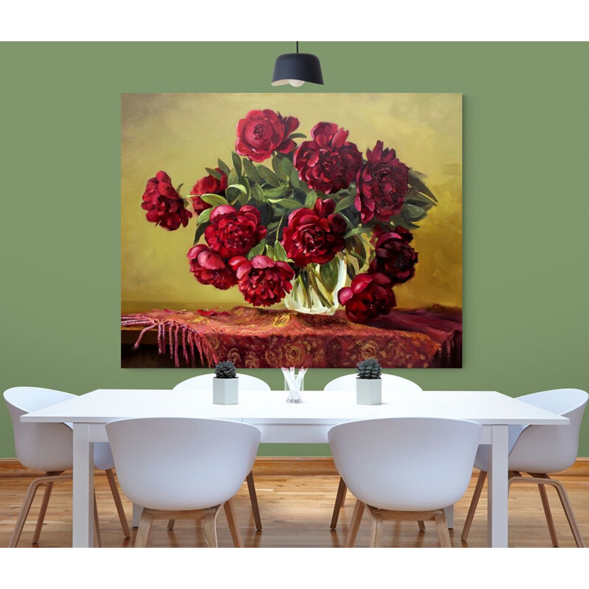 TAYRONA STORE - Cuadro En Lienzo Para Comedor Bodegon Flores 106 50x40cm