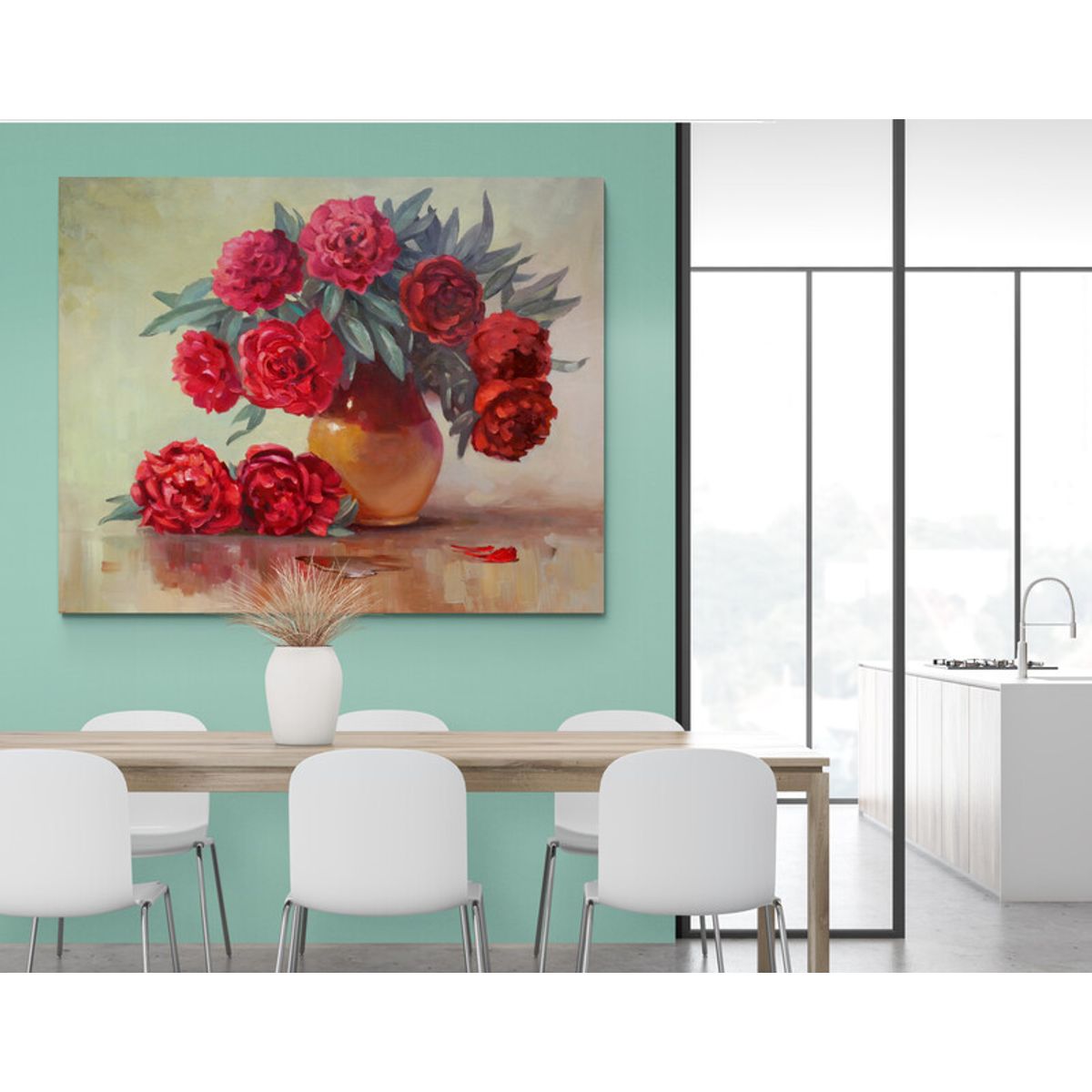 TAYRONA STORE - Cuadro En Lienzo Para Comedor Flores Bodegon 254 50x40cm