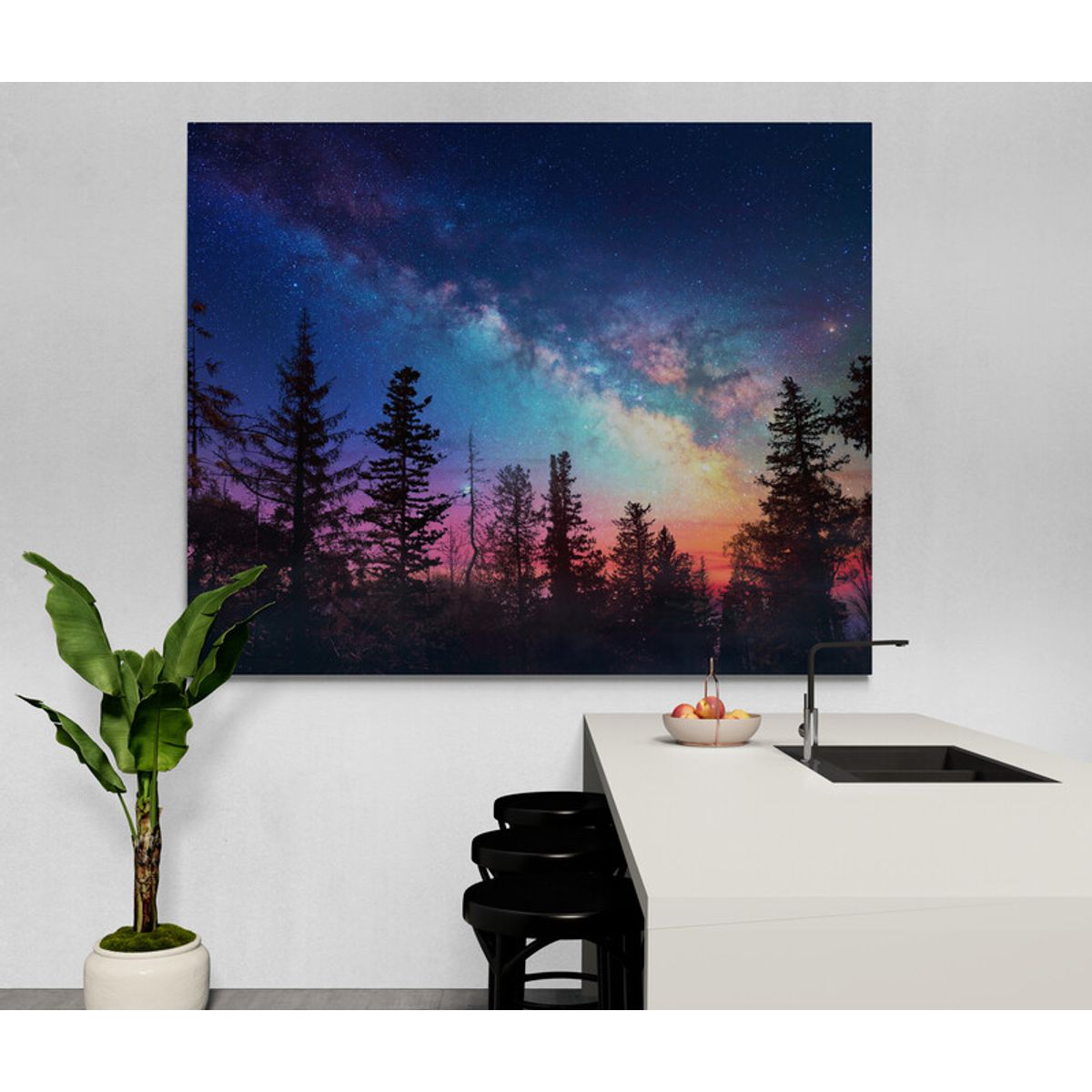 TAYRONA STORE - Cuadro En Lienzo Para Comedor Arbol Via Lactea 067 150x80cm