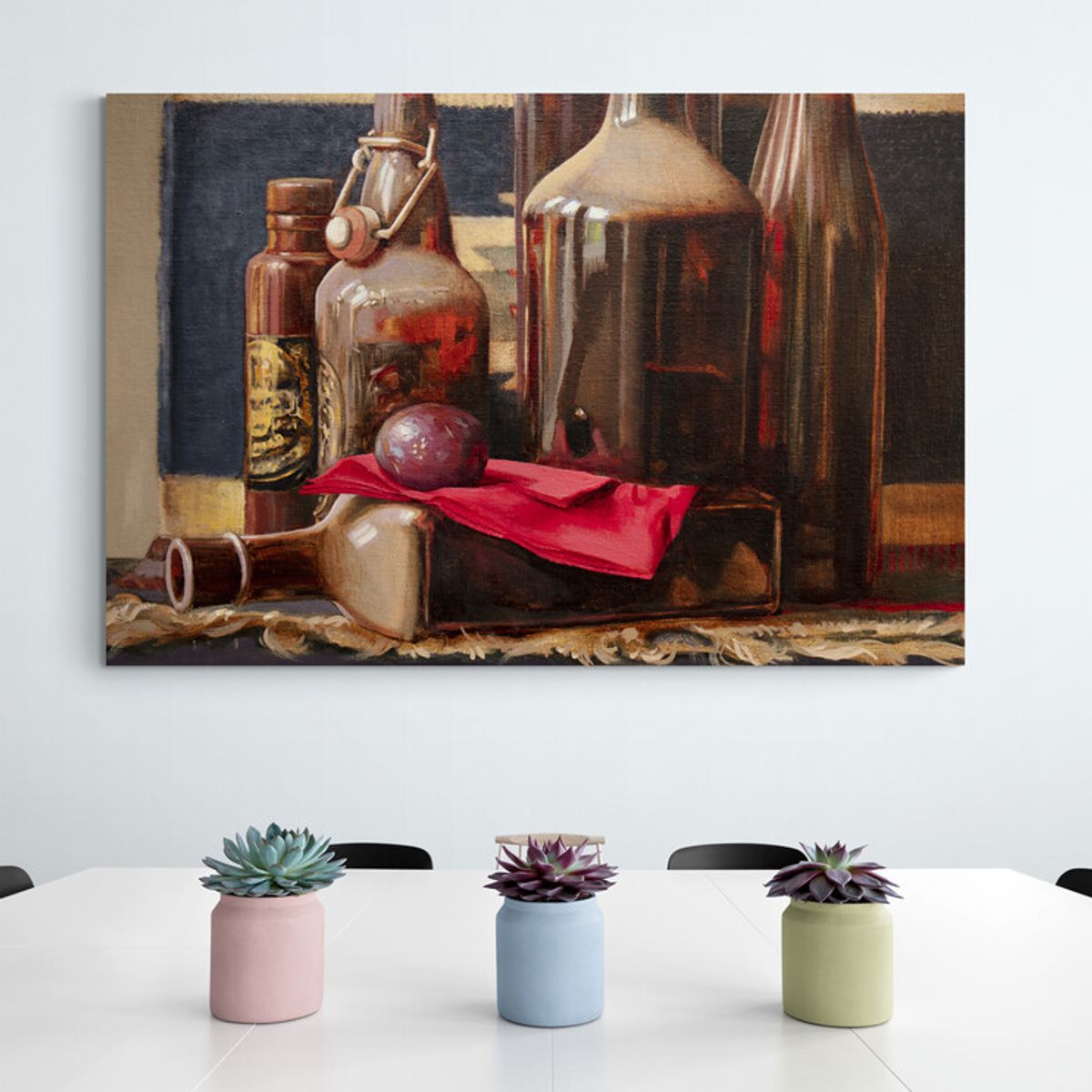 TAYRONA STORE - Cuadro En Lienzo Para Comedor Bodegon Botellas 178 120x80cm