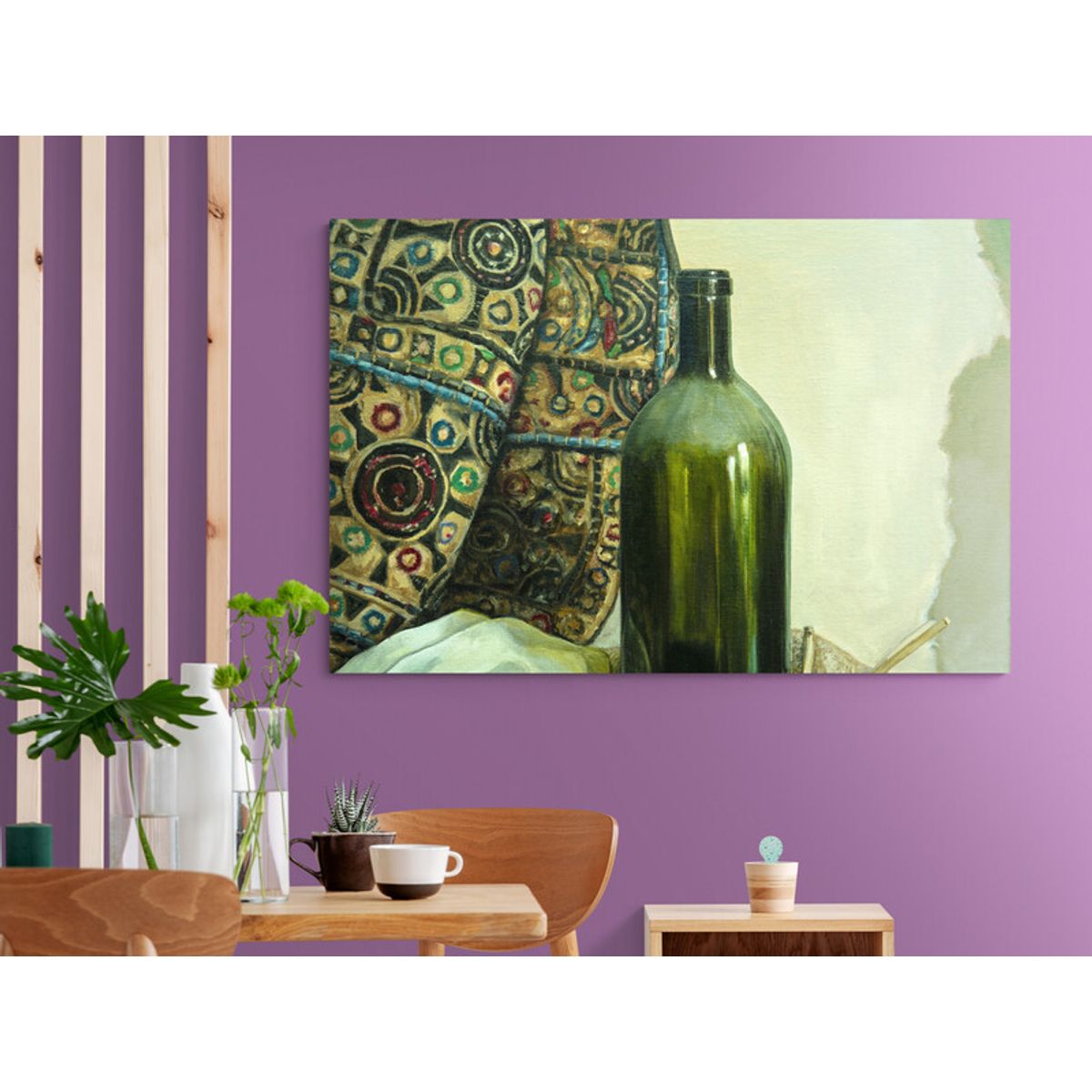 TAYRONA STORE - Cuadro En Lienzo Para Comedor Bodegon Botellas 186 150x100cm