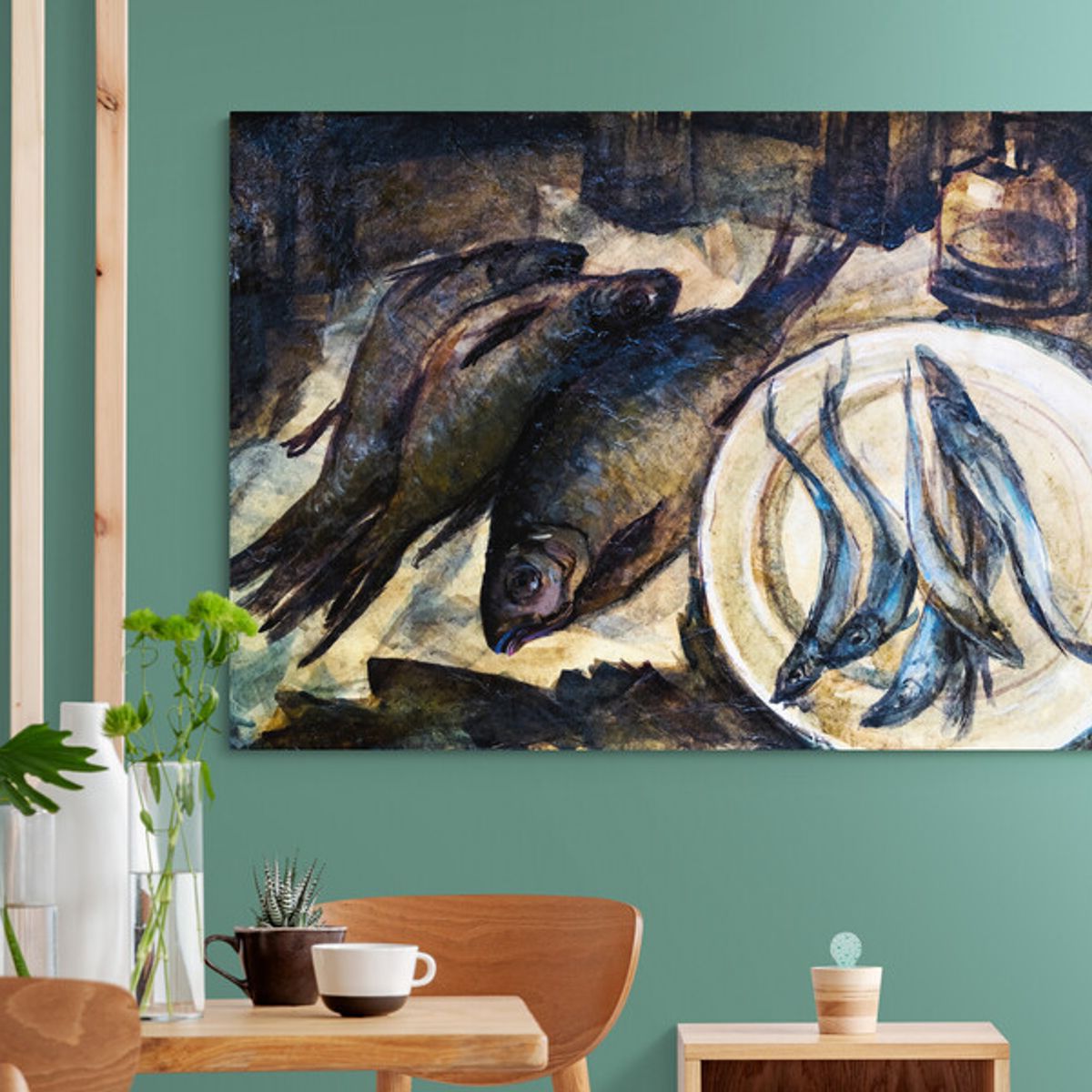 TAYRONA STORE - Cuadro En Lienzo Para Comedor Bodegon 148 70x50cm