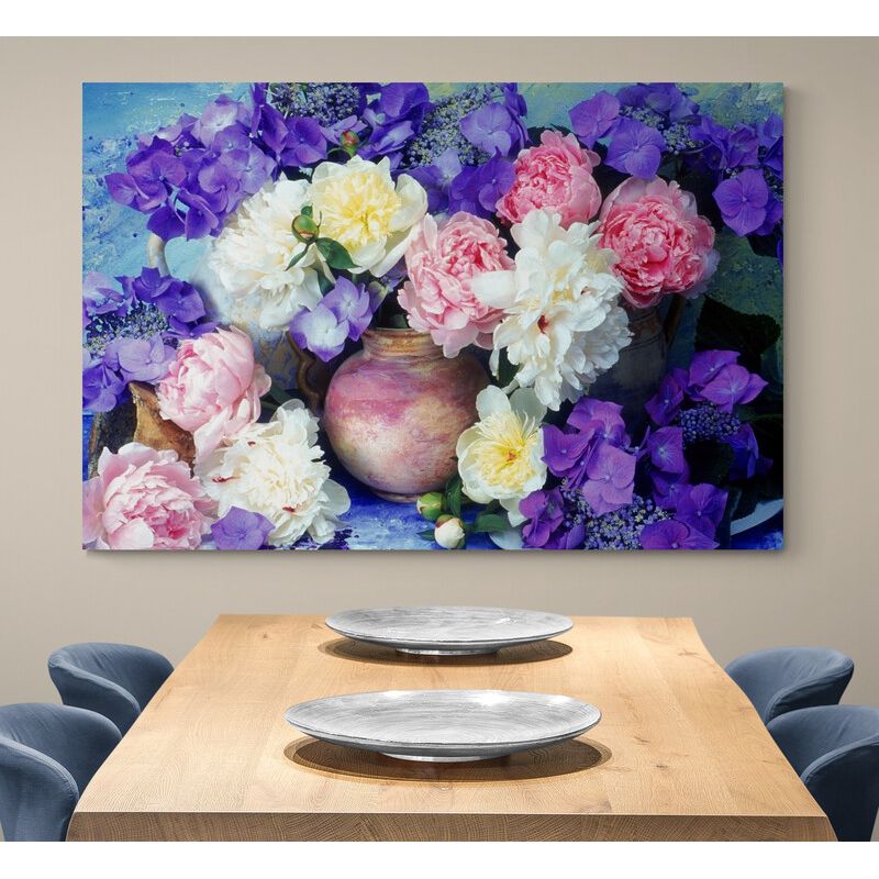 TAYRONA STORE - Cuadro En Lienzo Para Comedor Bodegon Flores 196 50x35cm