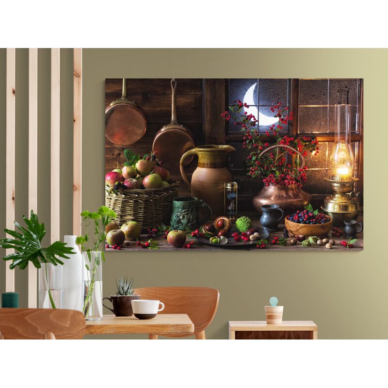 TAYRONA STORE - Cuadro En Lienzo Para Comedor Bodegon Flores 199 100x70cm