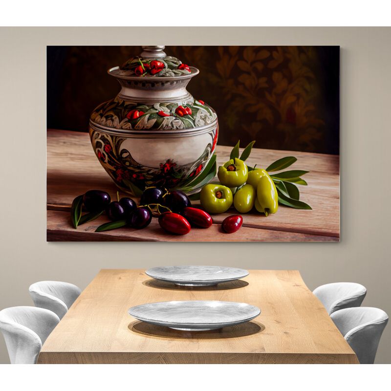 TAYRONA STORE - Cuadro En Lienzo Para Comedor Bodegon Frutas 272 100x70cm