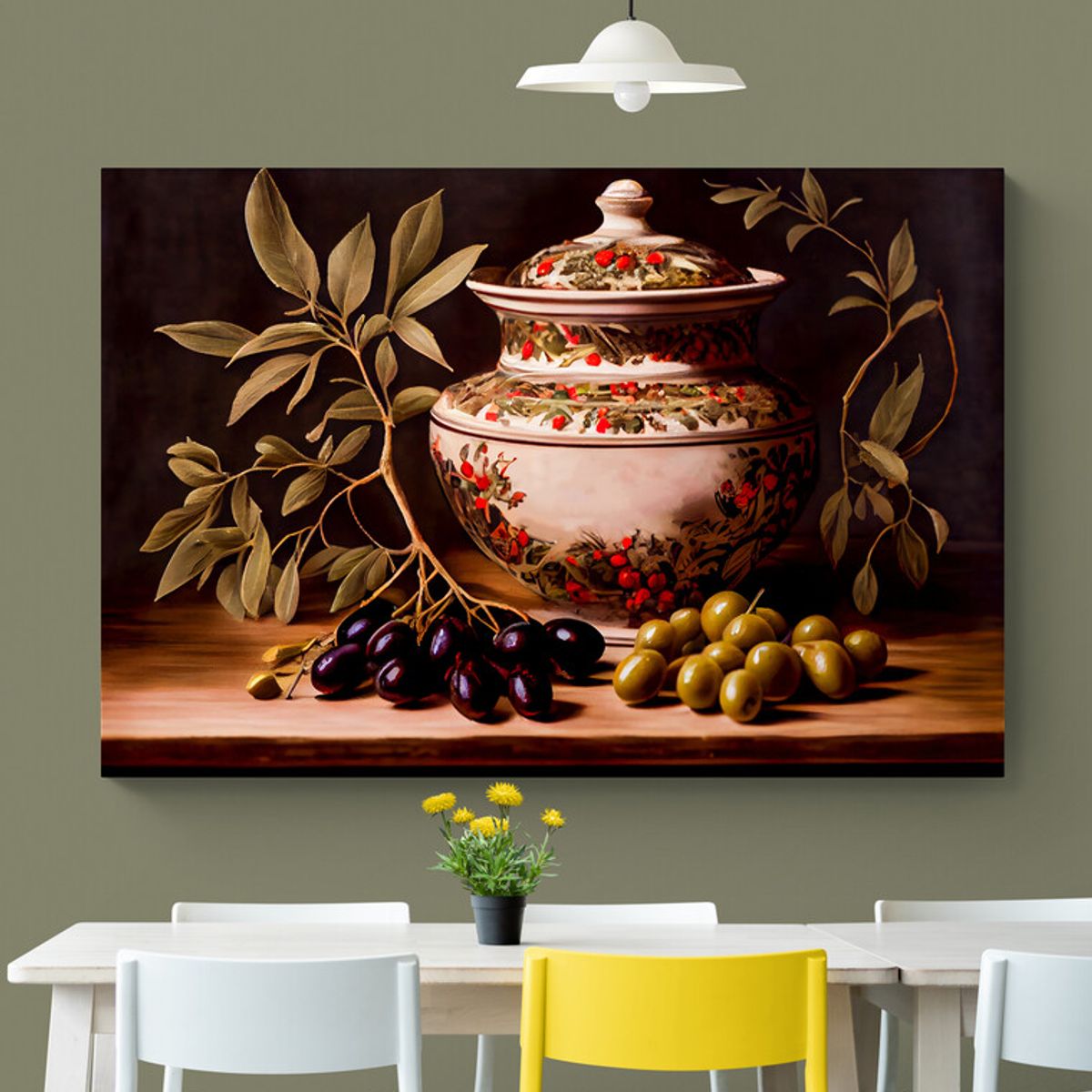 TAYRONA STORE - Cuadro En Lienzo Para Comedor Bodegon Frutas 274 50x35cm