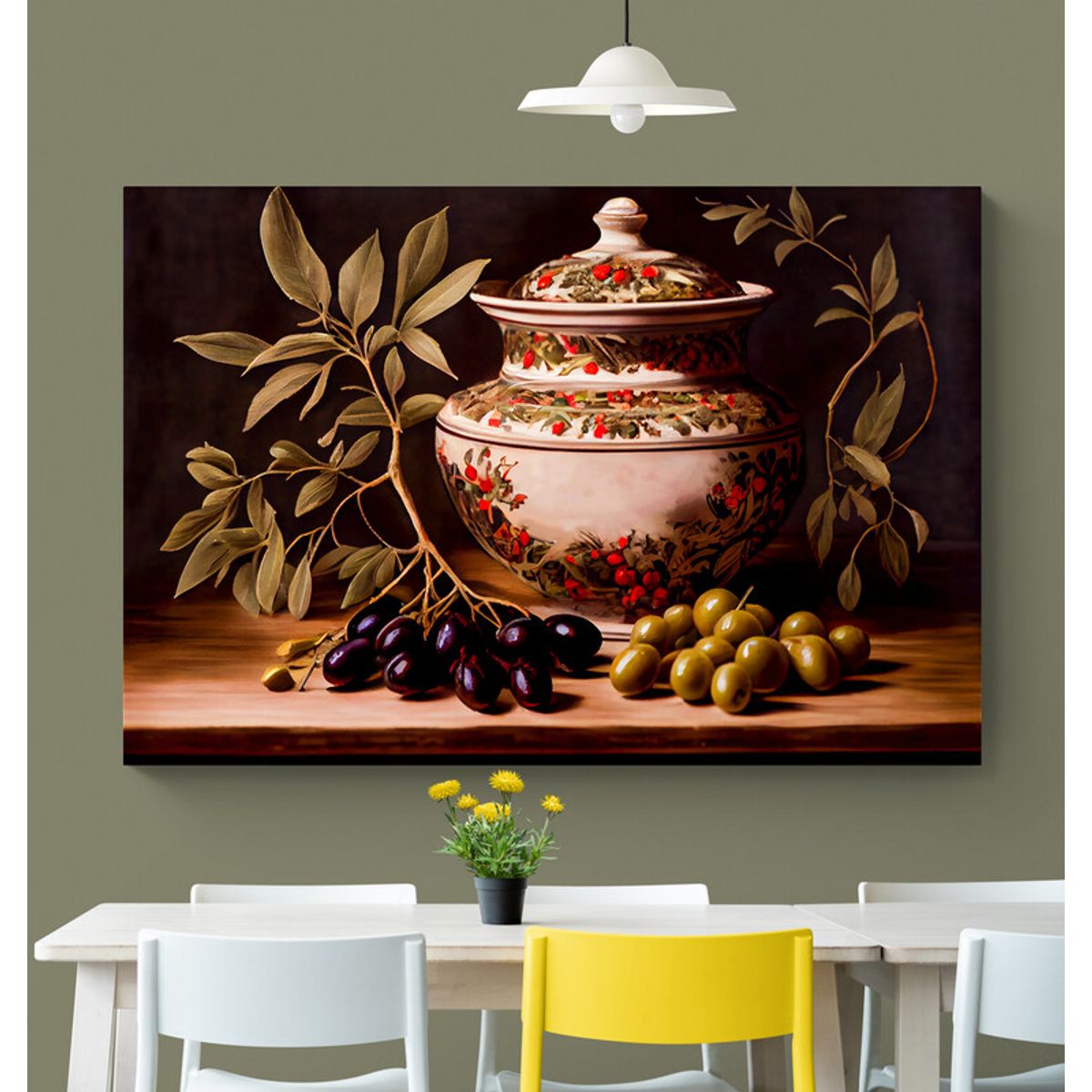 TAYRONA STORE - Cuadro En Lienzo Para Comedor Bodegon Frutas 274 50x35cm
