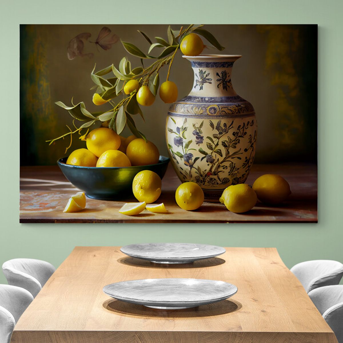 TAYRONA STORE - Cuadro En Lienzo Para Comedor Bodegon Frutas 275 50x35cm