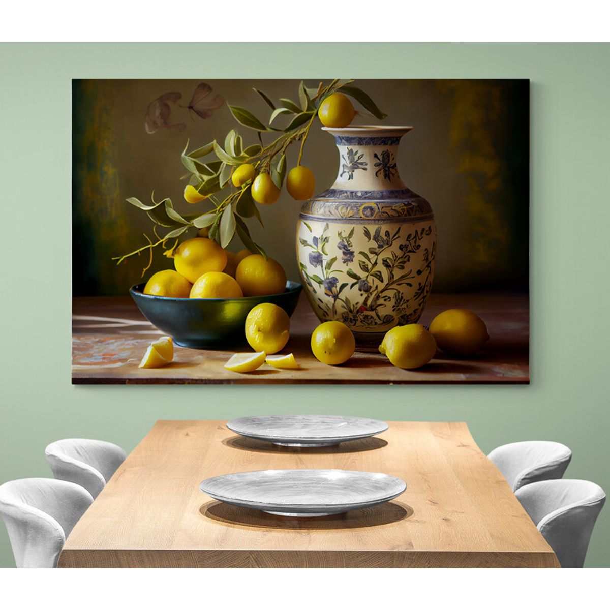 TAYRONA STORE - Cuadro En Lienzo Para Comedor Bodegon Frutas 275 70x50cm