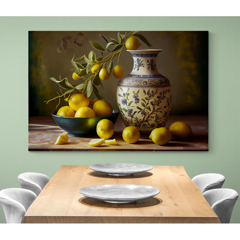 TAYRONA STORE - Cuadro En Lienzo Para Comedor Bodegon Frutas 275 100x70cm