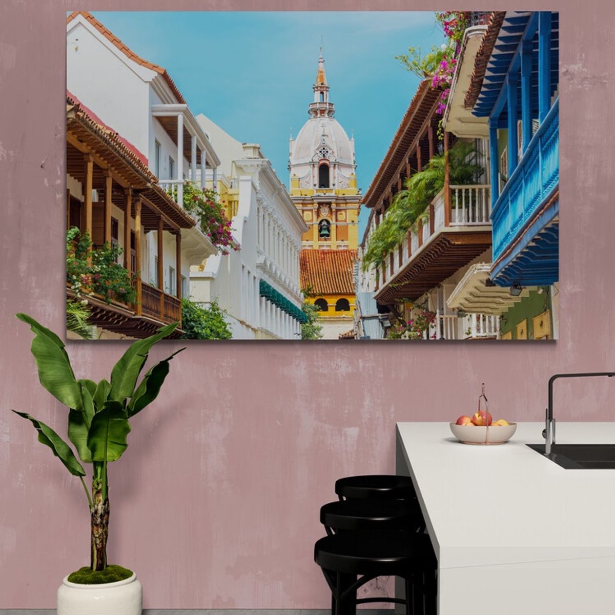 TAYRONA STORE - Cuadro En Lienzo Para Comedor Cartagena 004 70x50cm