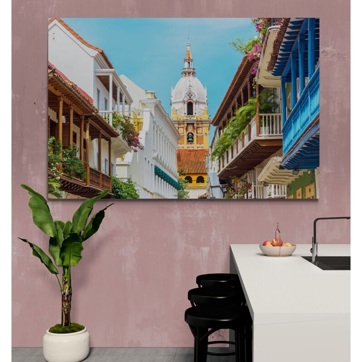 TAYRONA STORE - Cuadro En Lienzo Para Comedor Cartagena 004 70x50cm