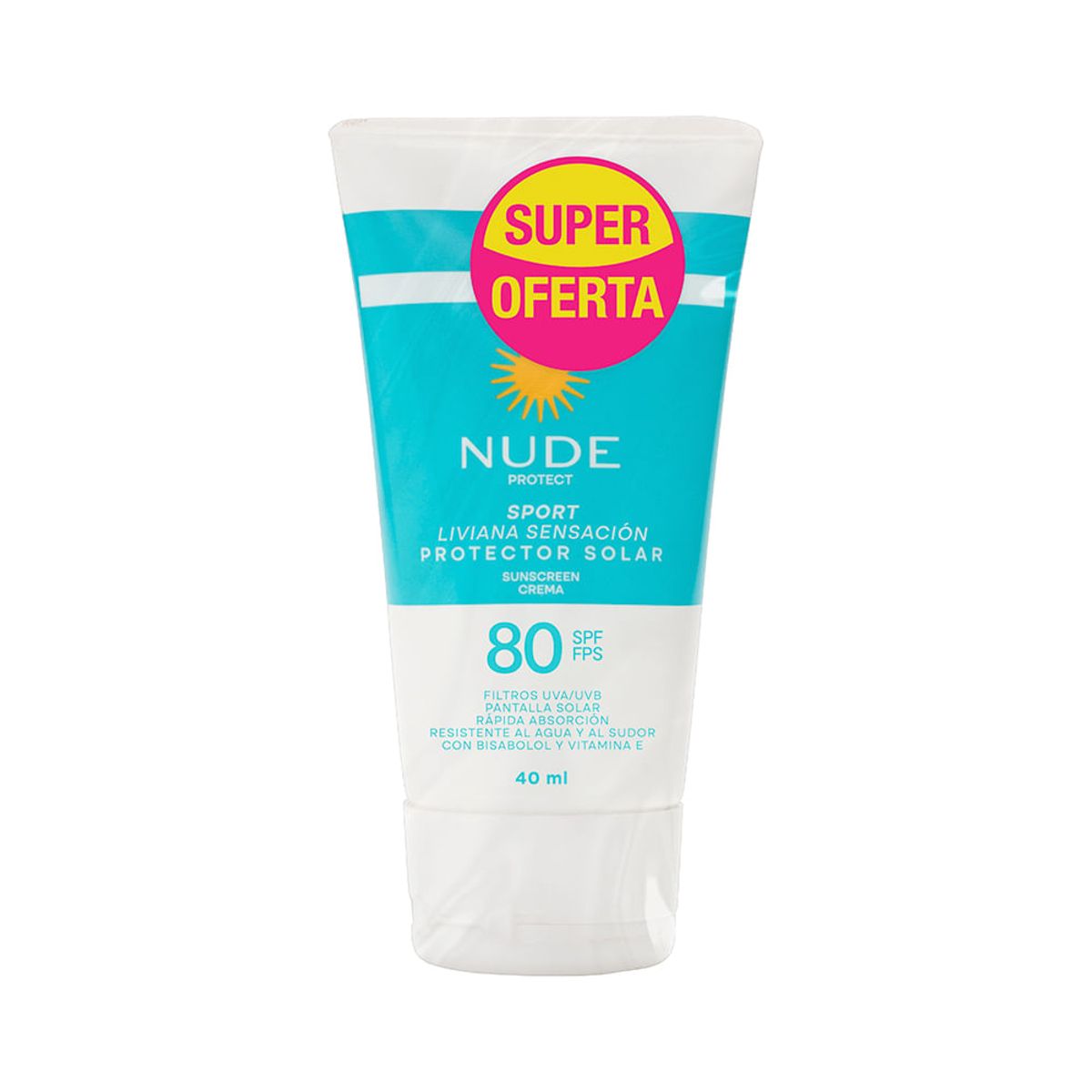 NUDE - Promoción Nude Protector Solar Sensación Liviana Spf80 40ml X2 Uds
