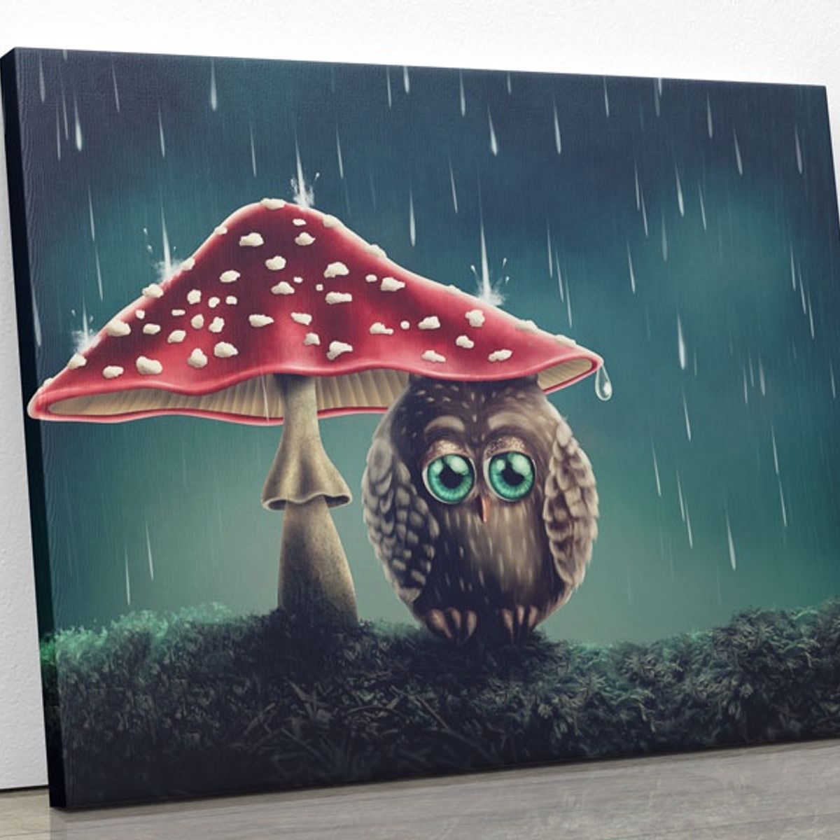 TAYRONA STORE - Cuadro En Lienzo Para Comedor Buho Y Hongo 125x100cm