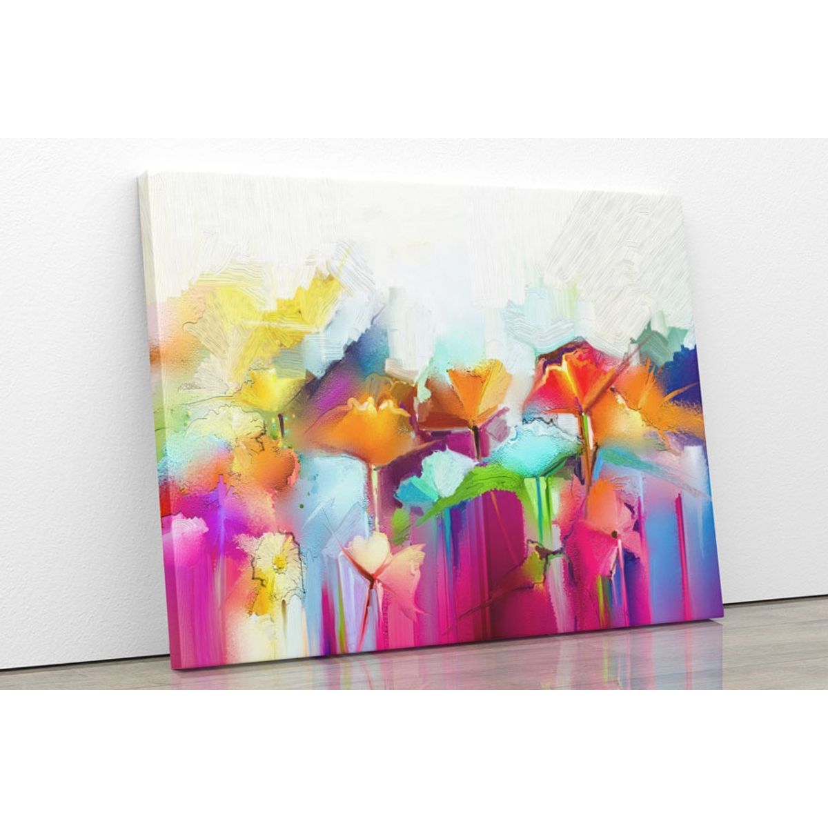 TAYRONA STORE - Cuadro En Lienzo Para Comedor Pintura Flores 80 100x80cm