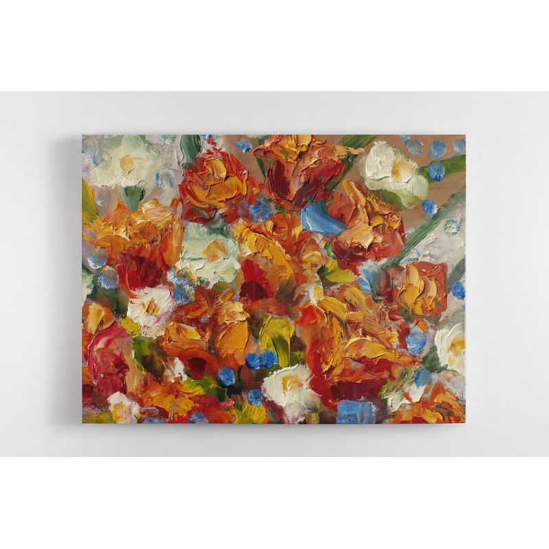 TAYRONA STORE - Cuadro En Lienzo Para Comedor Pintura Flores 88 150x120cm