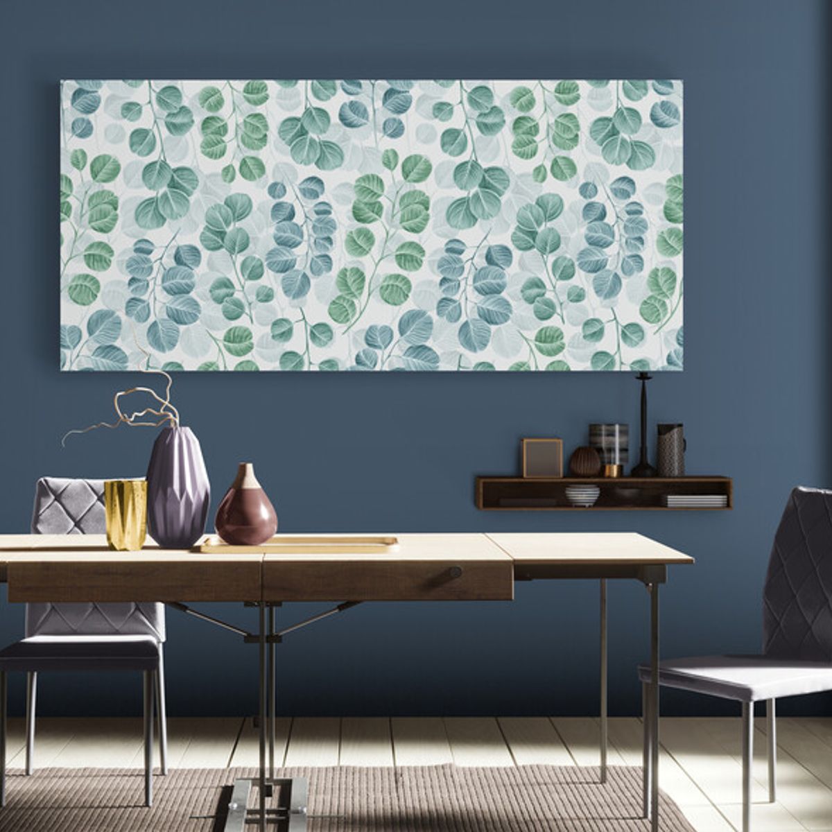 TAYRONA STORE - Cuadro En Lienzo Para Comedor Hojas 049 90x40cm