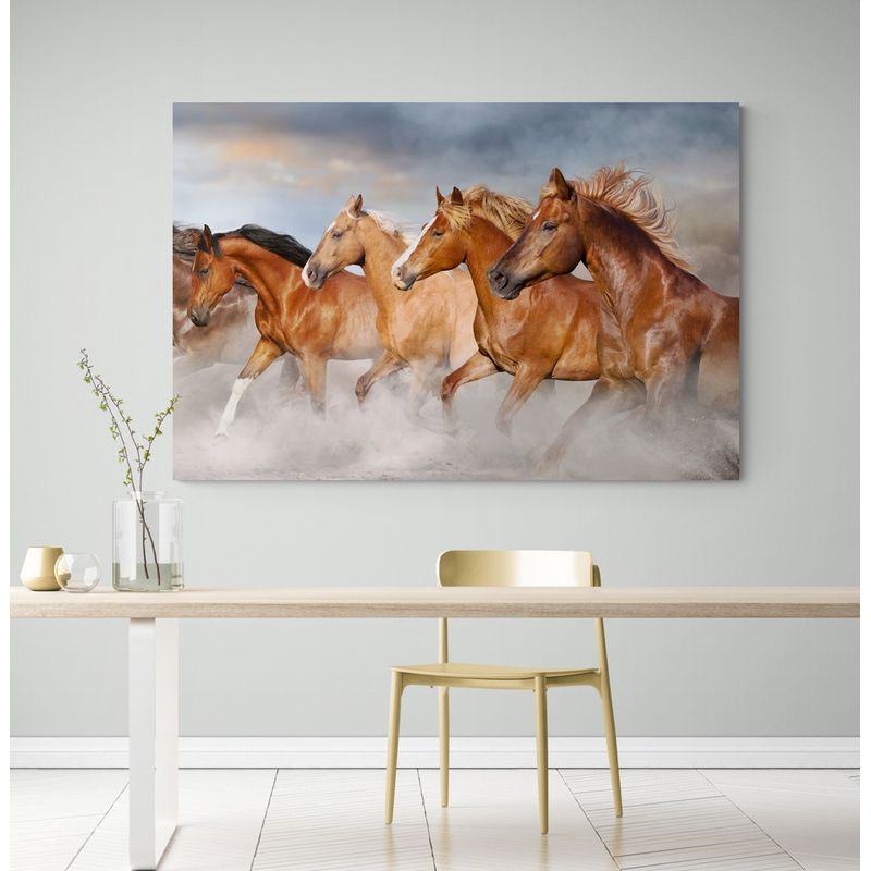 TAYRONA STORE - Cuadro En Lienzo Para Comedor Caballos 137 50x35cm