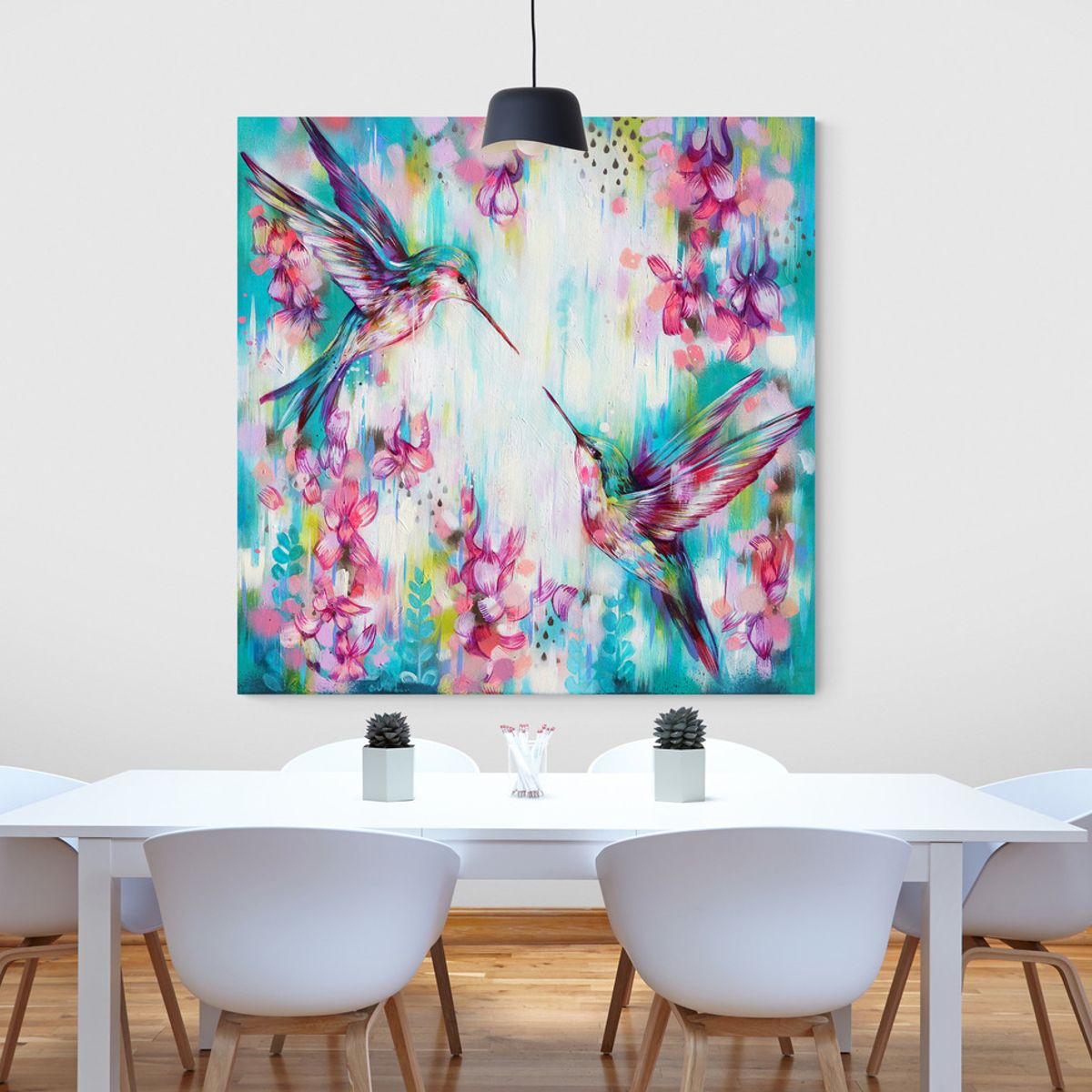 TAYRONA STORE - Cuadro En Lienzo Para Comedor Colibri 015 50x50cm
