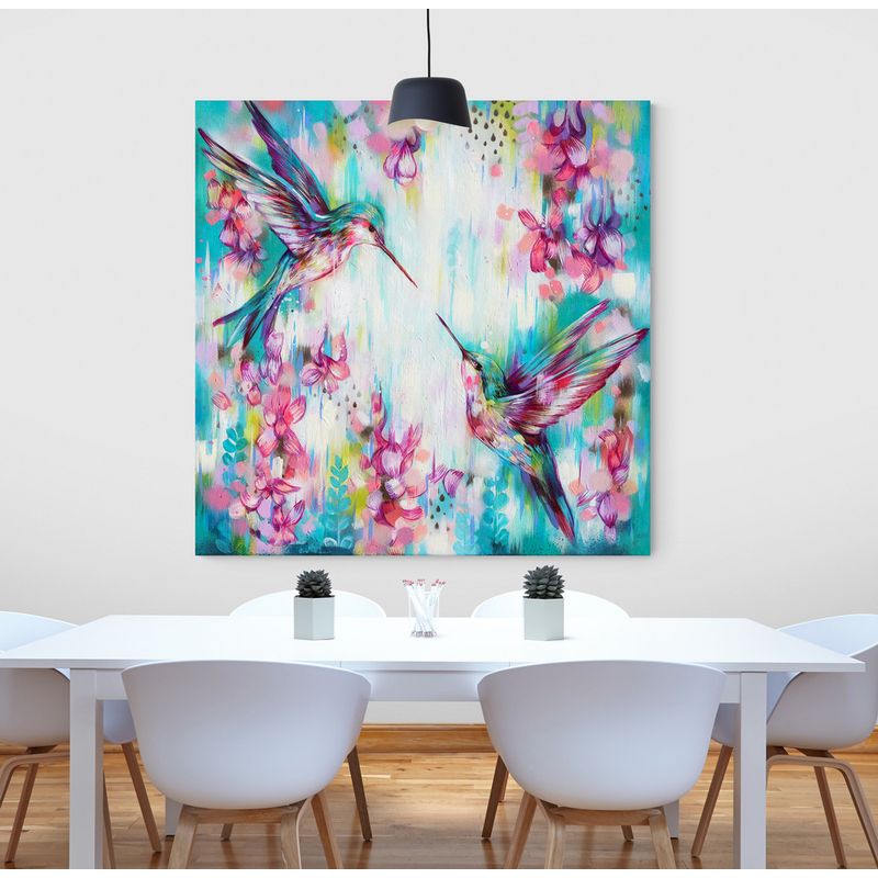 TAYRONA STORE - Cuadro En Lienzo Para Comedor Colibri 015 90x90cm