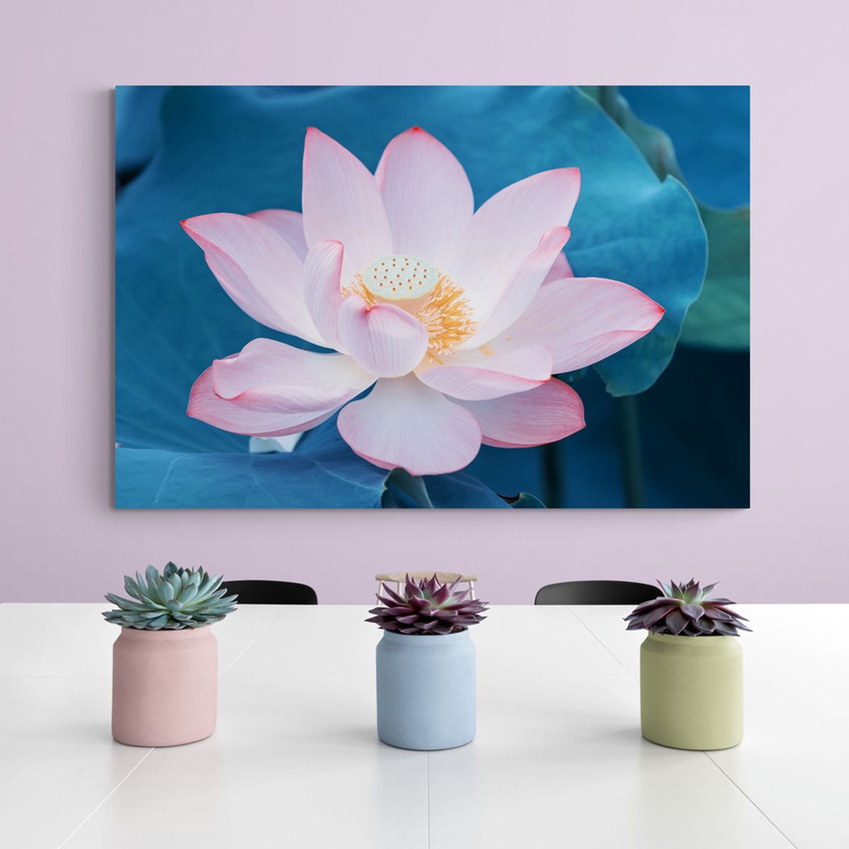 TAYRONA STORE - Cuadro En Lienzo Para Comedor Flor De Loto 039 150x100cm