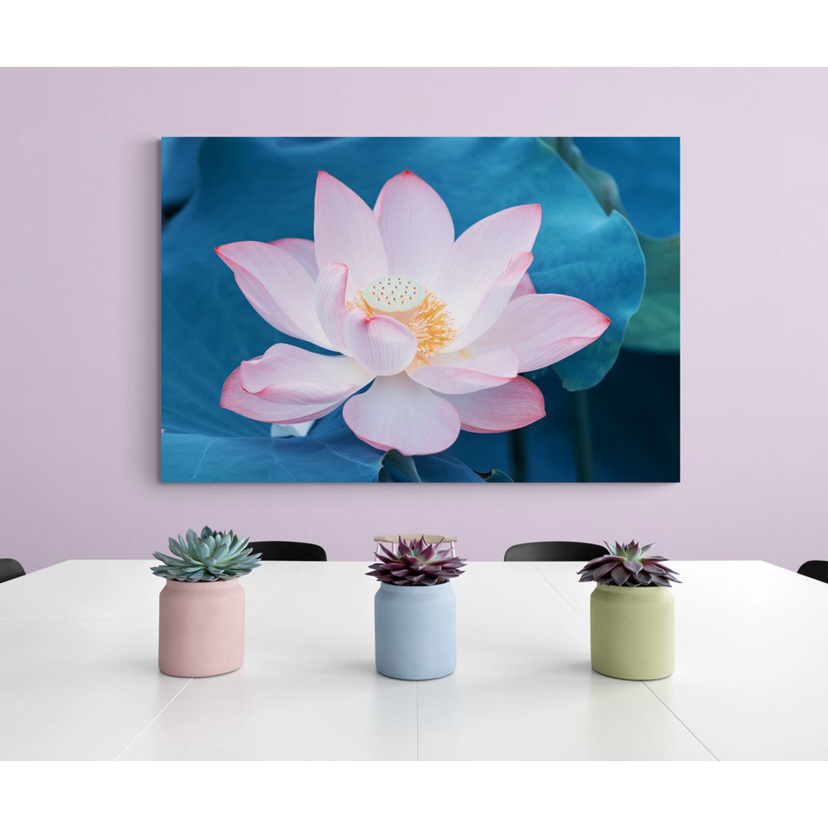 TAYRONA STORE - Cuadro En Lienzo Para Comedor Flor De Loto 039 150x100cm