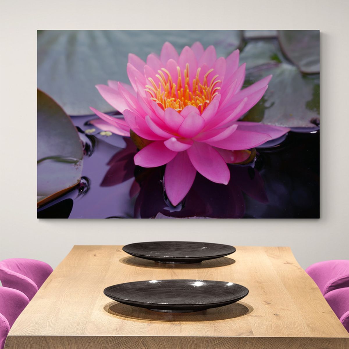 TAYRONA STORE - Cuadro En Lienzo Para Comedor Flor De Loto 041 50x35cm