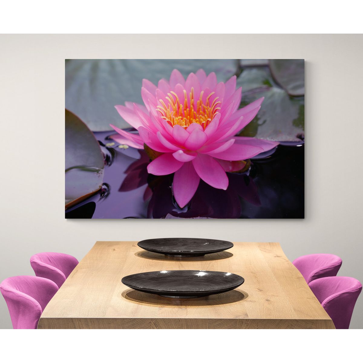 TAYRONA STORE - Cuadro En Lienzo Para Comedor Flor De Loto 041 50x35cm