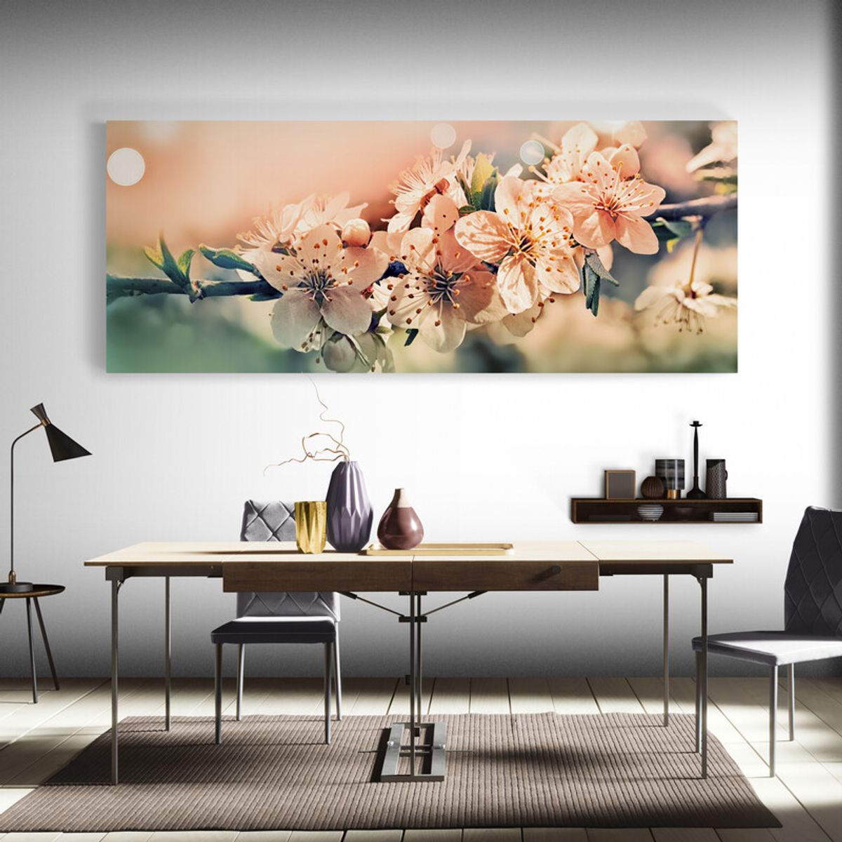 TAYRONA STORE - Cuadro En Lienzo Para Comedor Flores 317 100x40cm