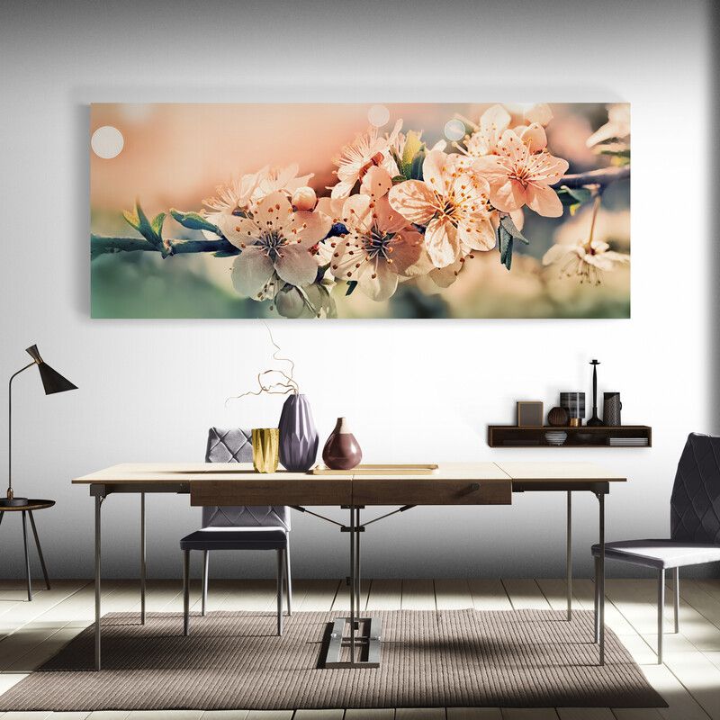 TAYRONA STORE - Cuadro En Lienzo Para Comedor Flores 317 100x40cm