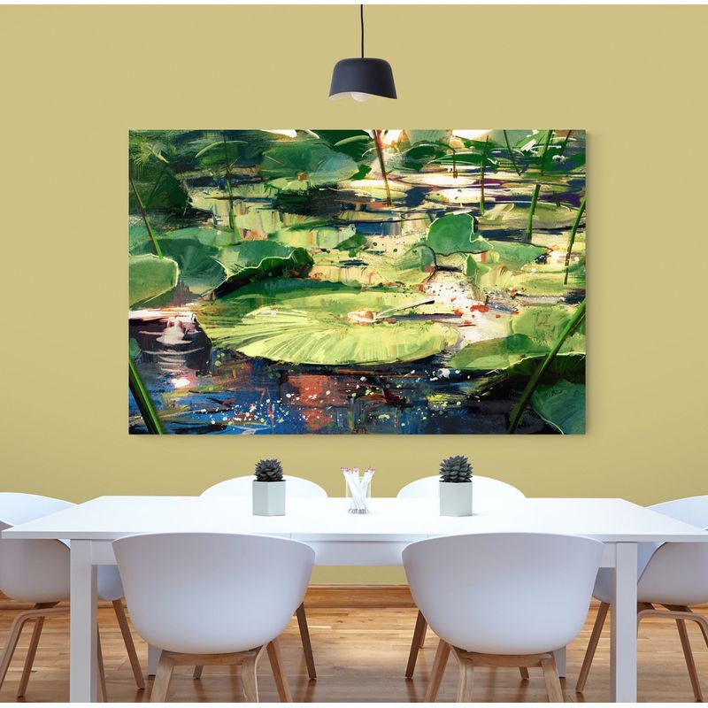 TAYRONA STORE - Cuadro En Lienzo Para Comedor Hojas Verdes 092 50x35cm