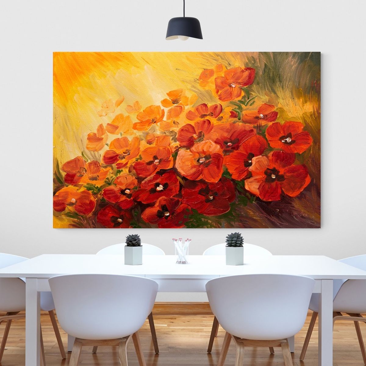TAYRONA STORE - Cuadro En Lienzo Para Comedor Pintura Flores 138 70x50cm