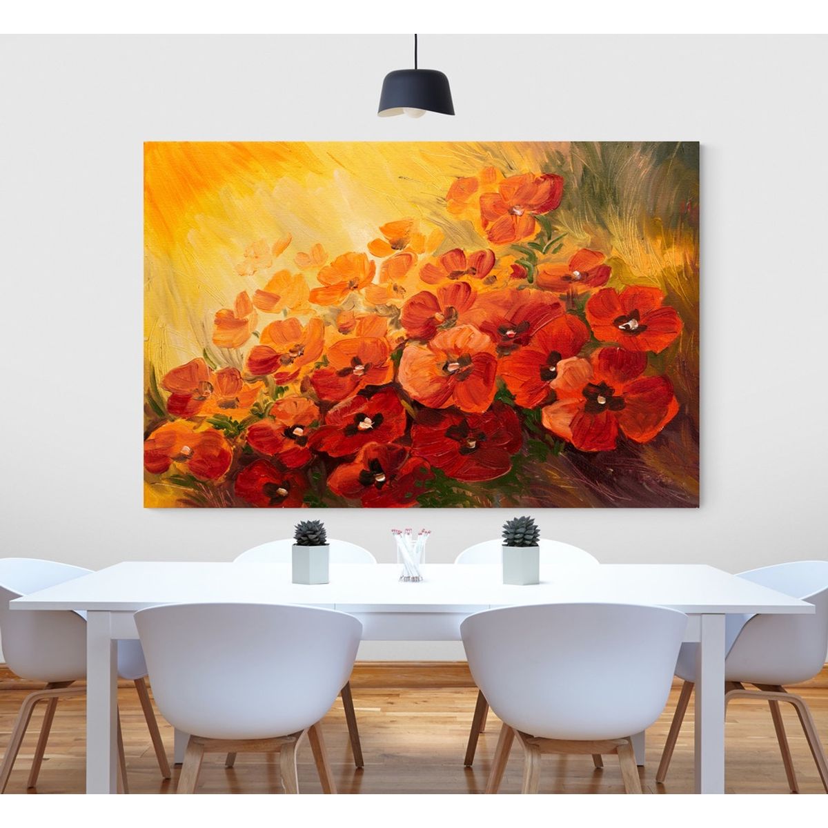 TAYRONA STORE - Cuadro En Lienzo Para Comedor Pintura Flores 138 70x50cm