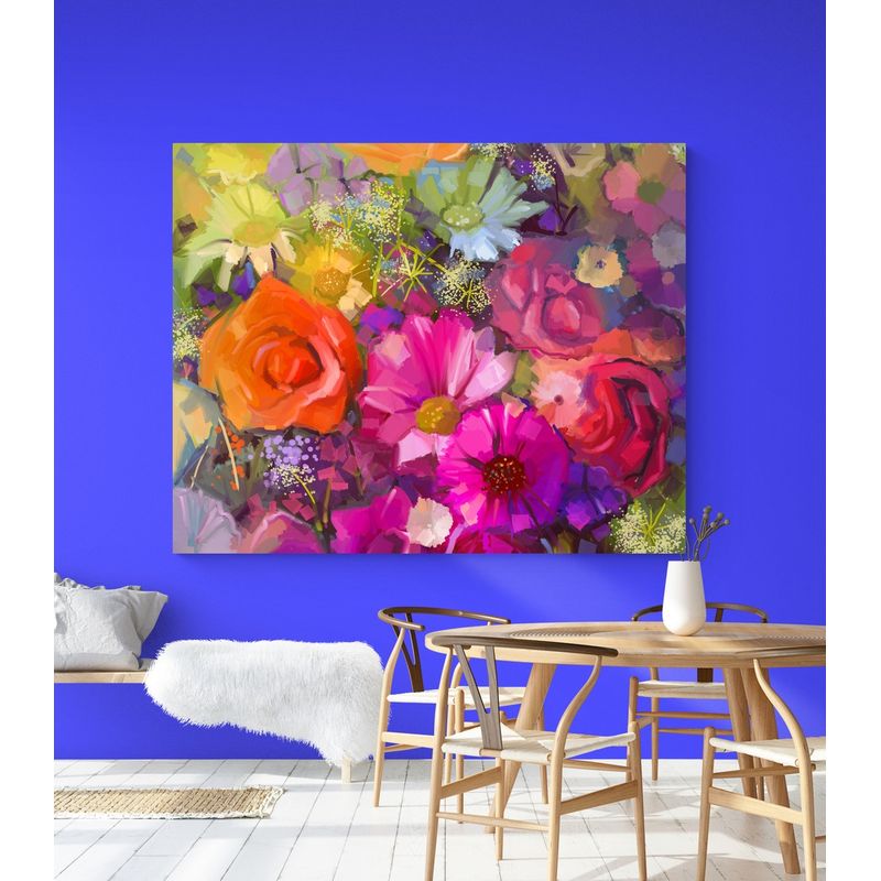 TAYRONA STORE - Cuadro En Lienzo Para Comedor Pintura Flores 151 150x120cm