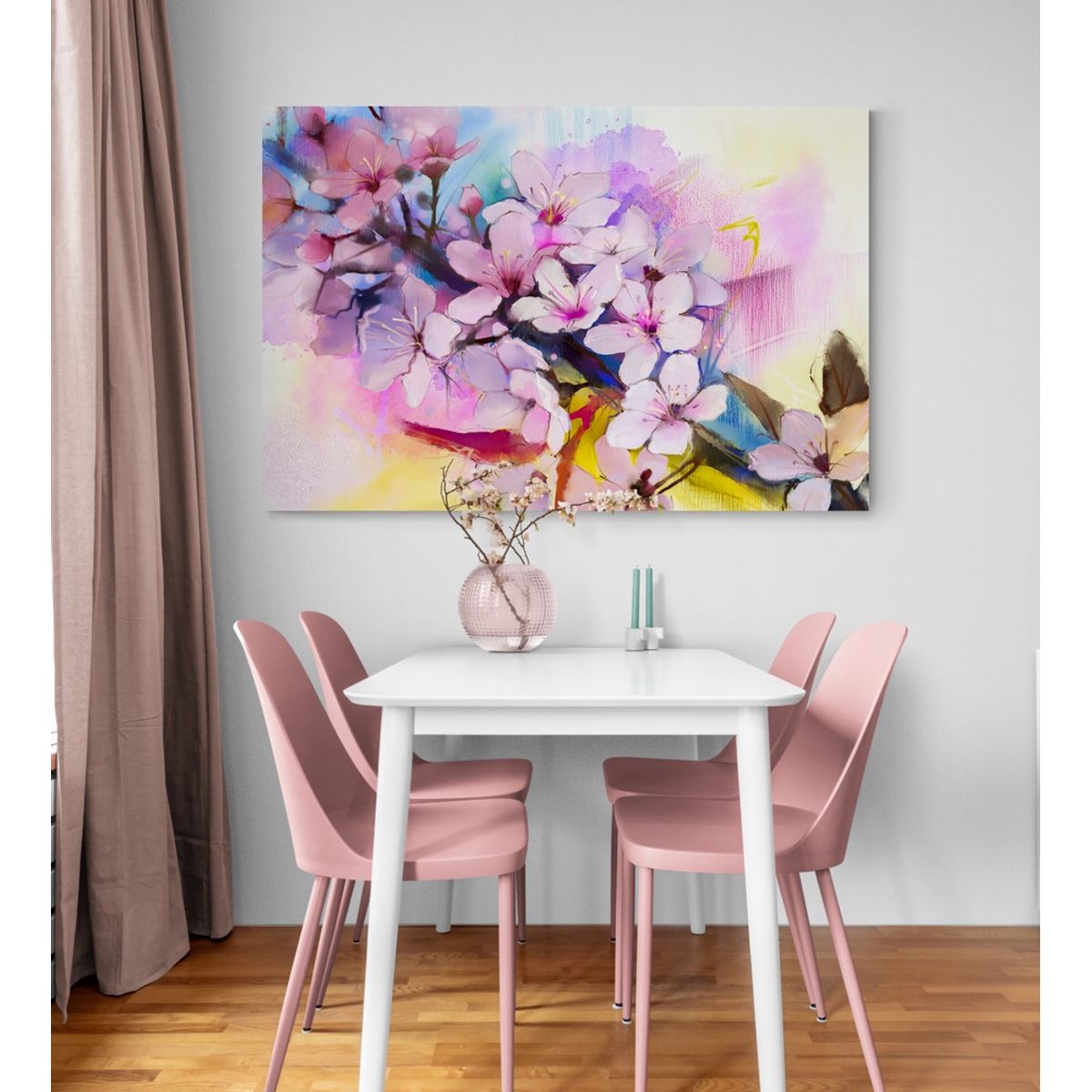 TAYRONA STORE - Cuadro En Lienzo Para Comedor Pintura Flores 173 120x80cm