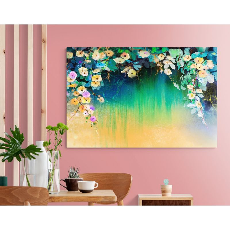 TAYRONA STORE - Cuadro En Lienzo Para Comedor Pintura Flores 176 50x35cm