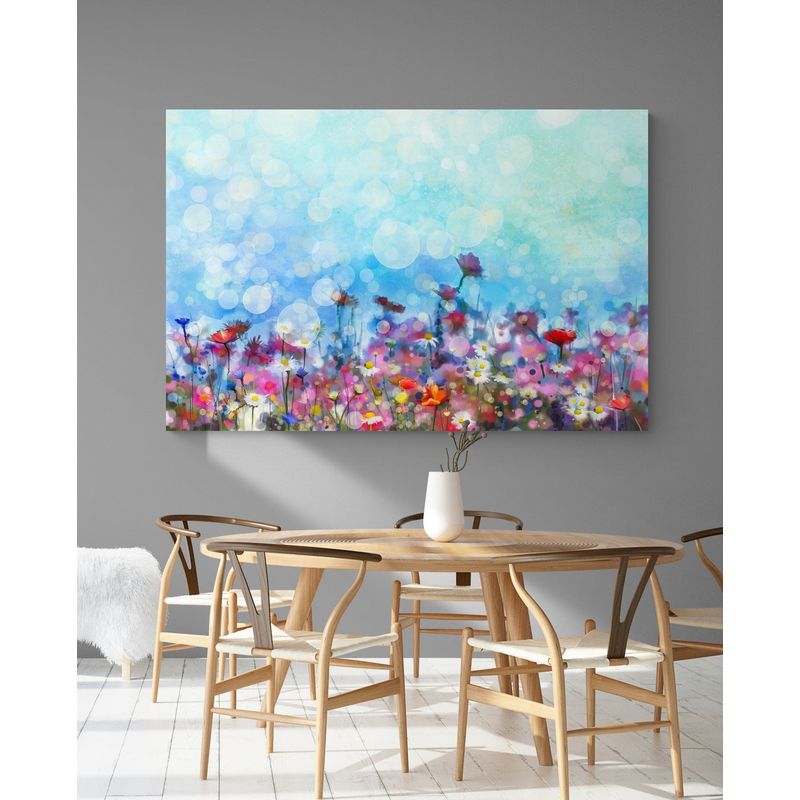 TAYRONA STORE - Cuadro En Lienzo Para Comedor Pintura Flores 194 100x70cm