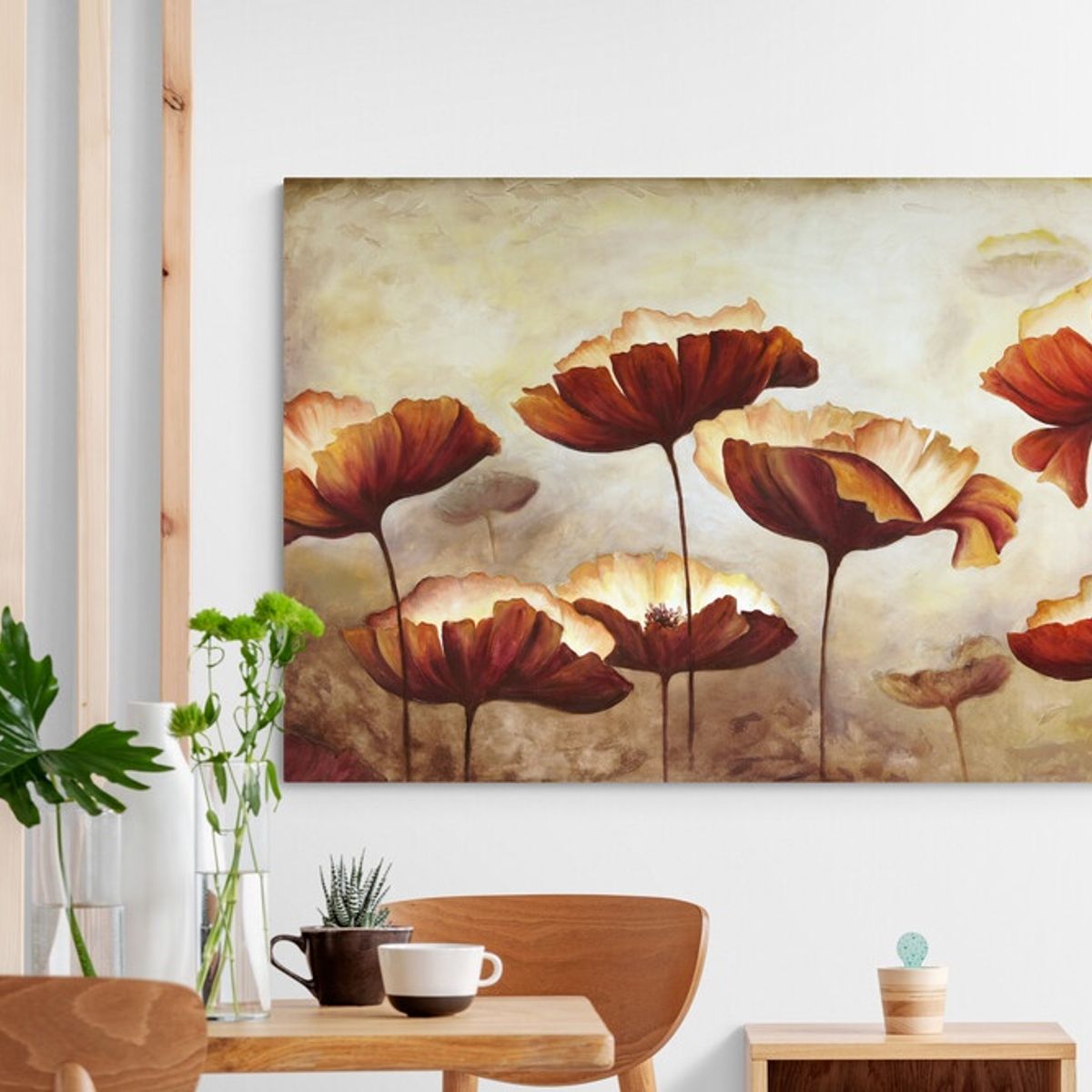 TAYRONA STORE - Cuadro En Lienzo Para Comedor Pintura Flores 274 100x70cm