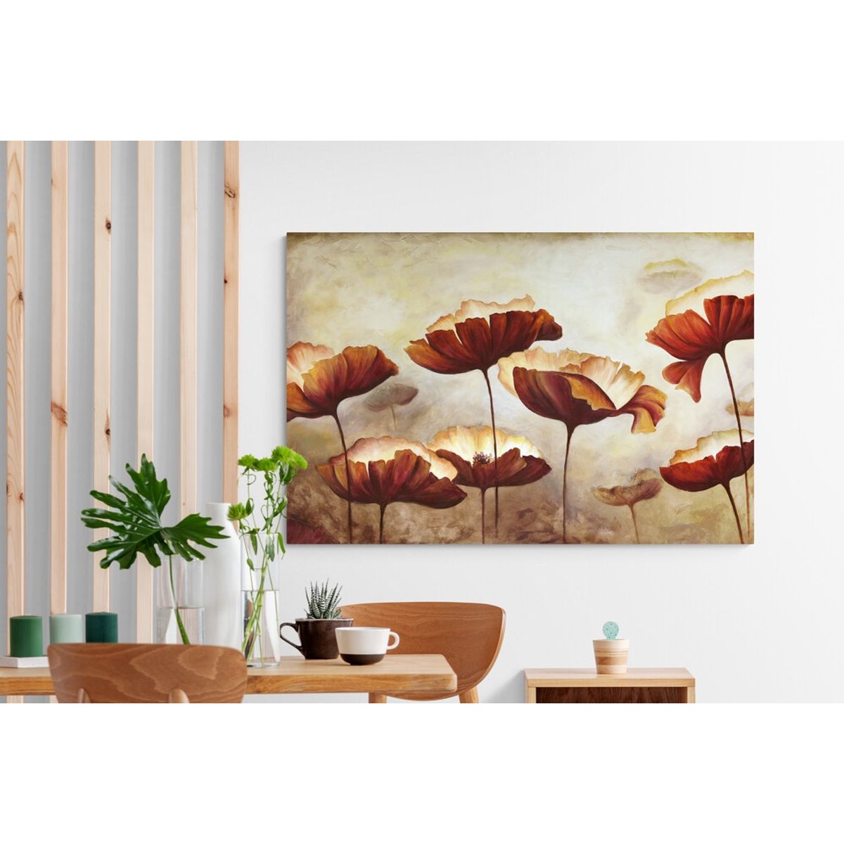 TAYRONA STORE - Cuadro En Lienzo Para Comedor Pintura Flores 274 100x70cm