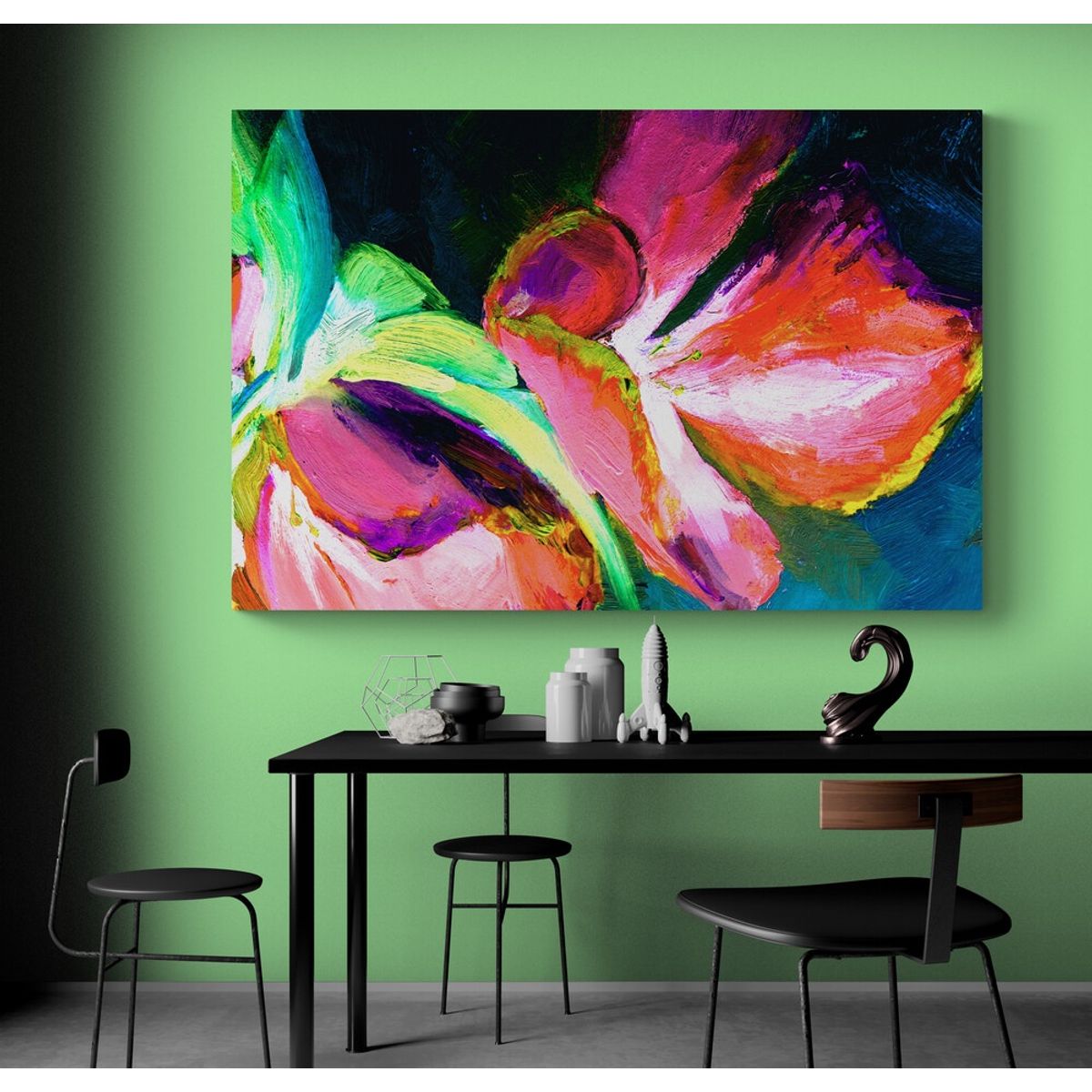 TAYRONA STORE - Cuadro En Lienzo Para Comedor Pintura Flores 275 120x80cm
