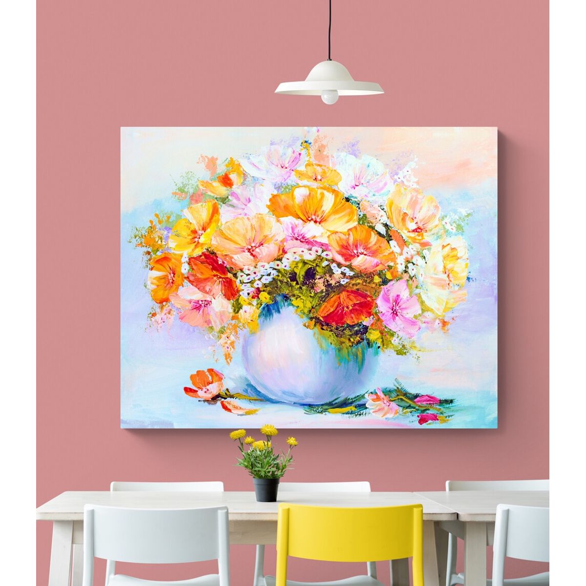 TAYRONA STORE - Cuadro En Lienzo Para Comedor Pintura Flores 285 150x120cm