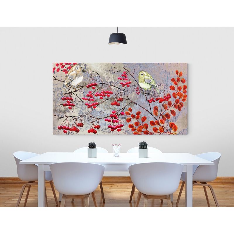 TAYRONA STORE - Cuadro En Lienzo Para Comedor Pintura Flores 291 90x40cm