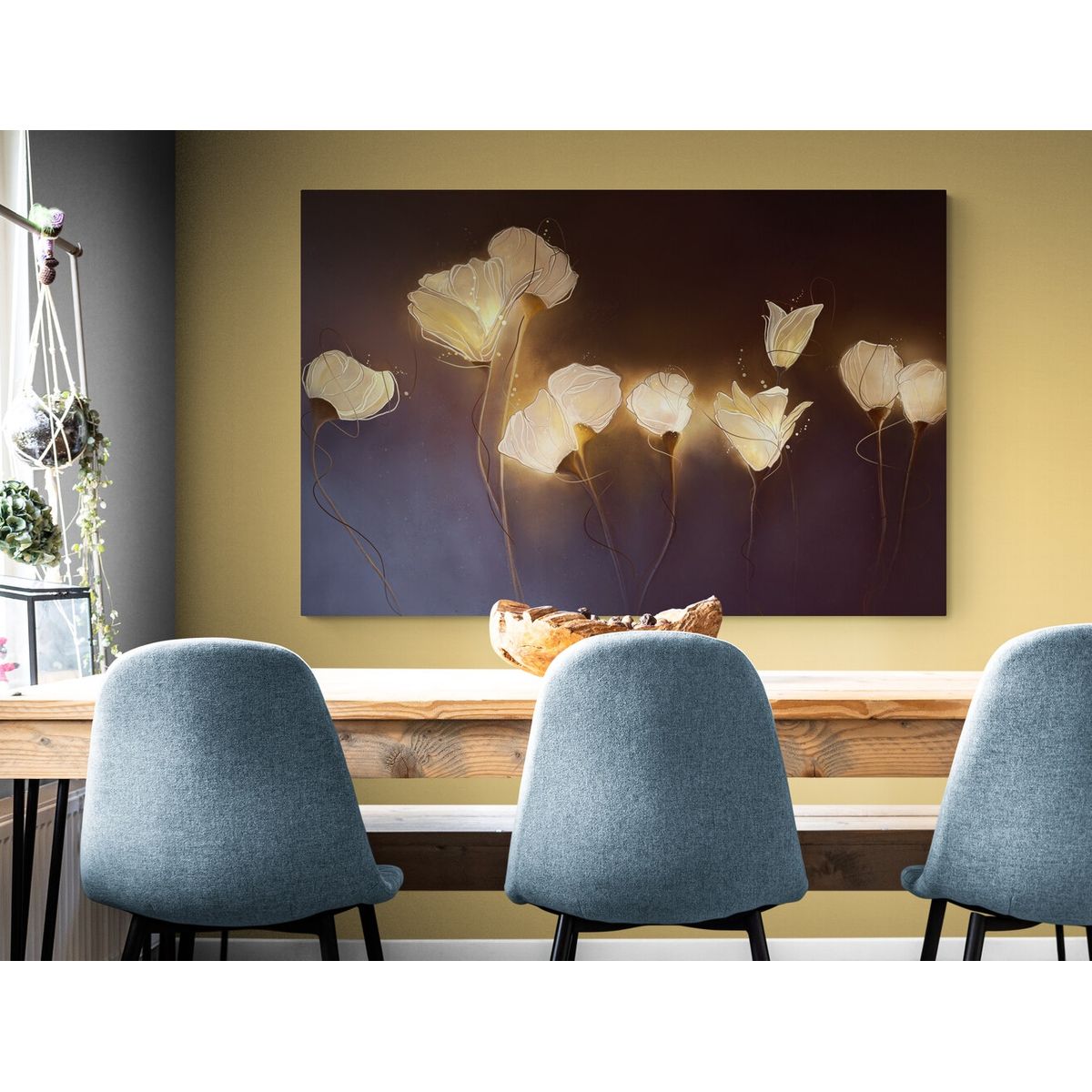 TAYRONA STORE - Cuadro En Lienzo Para Comedor Pintura Flores 333 50x35cm