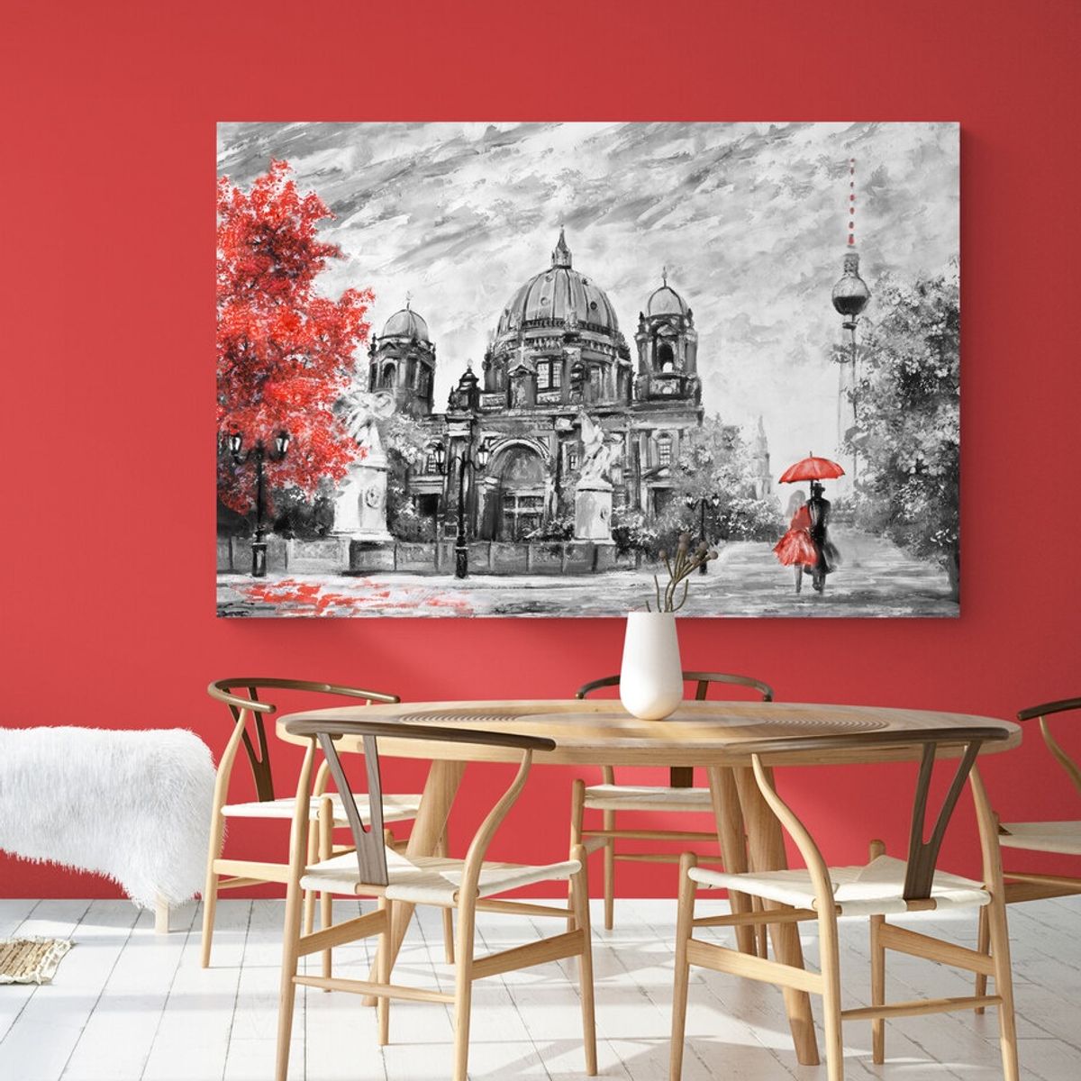 TAYRONA STORE - Cuadro En Lienzo Para Comedor Pintura Berlin 003 70x50cm