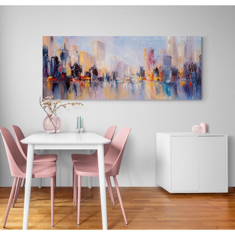 TAYRONA STORE - Cuadro En Lienzo Para Comedor Pintura Ciudad 079 175x70cm