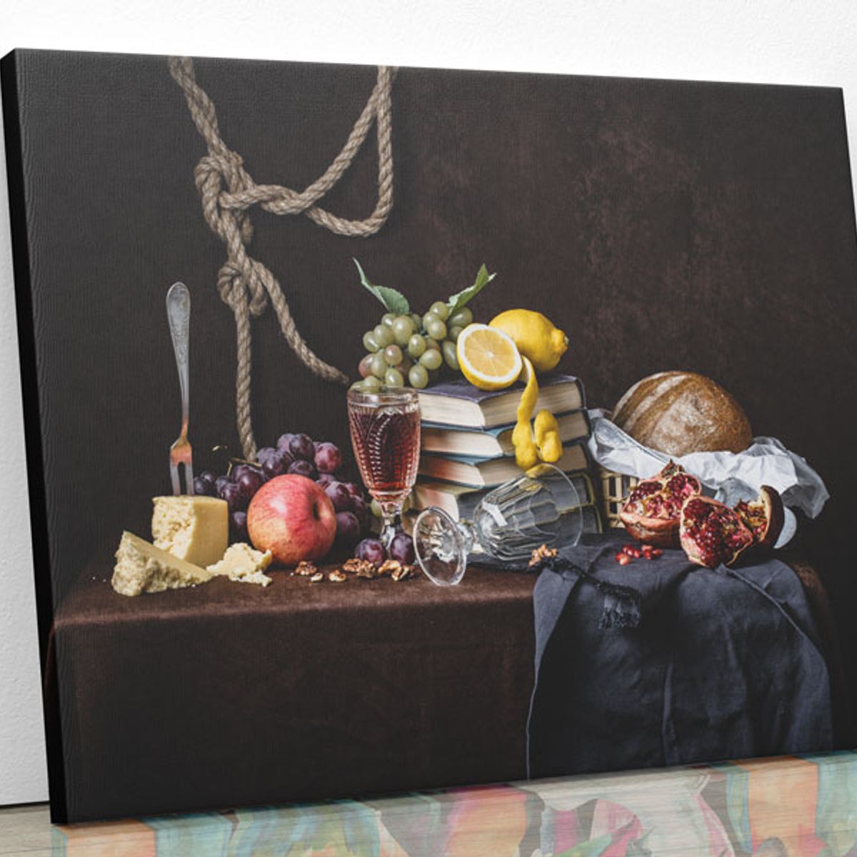 TAYRONA STORE - Cuadro En Lienzo Para Comedor Bodegon 10 50x40cm