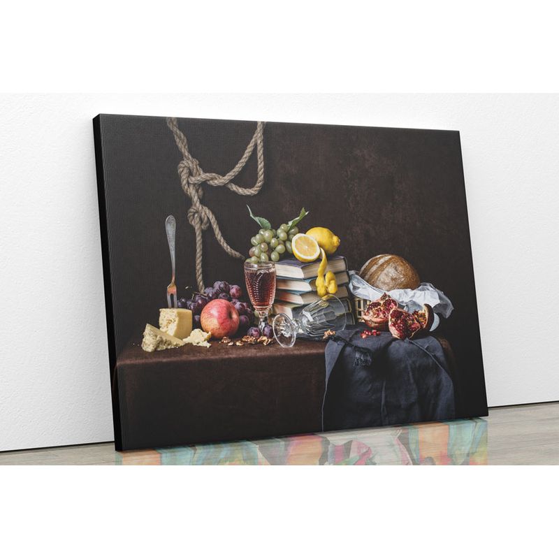 TAYRONA STORE - Cuadro En Lienzo Para Comedor Bodegon 10 50x40cm